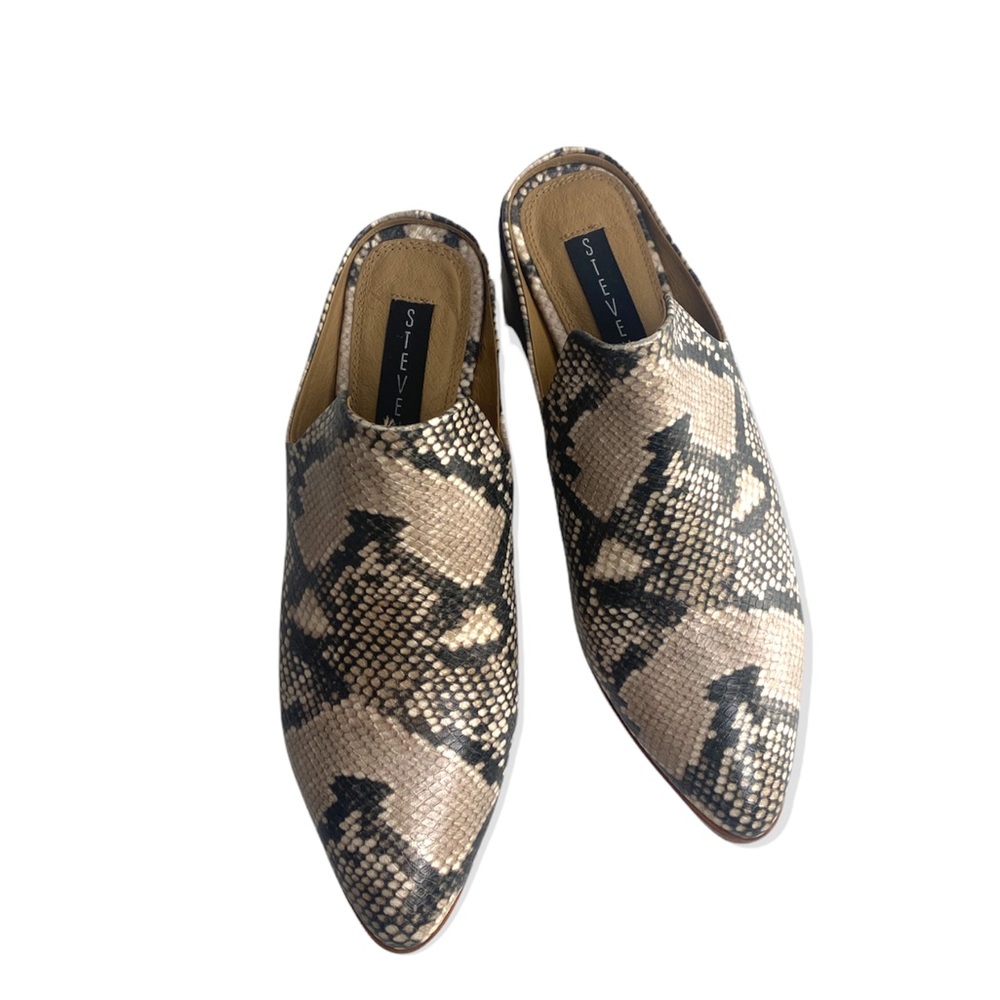 Steven Steve Madden Snake Print Heeled Mule Boot - image 2